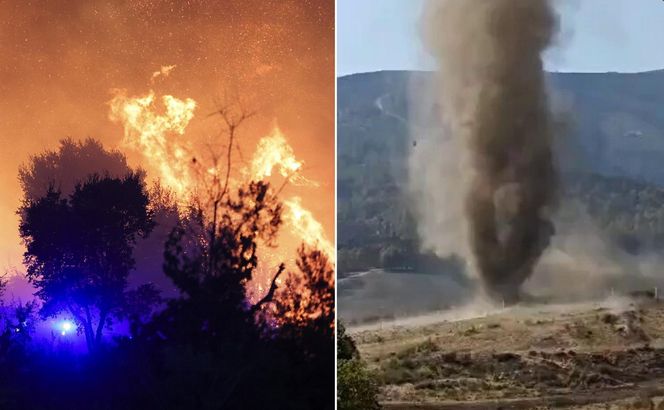 Groza w Portugalii! Tornado ognia i trąba z pyłów