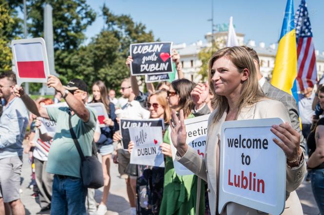 Portal na Placu Litewskim w Lublinie. Mieszkańcy połączyli się z Nowym Jorkiem