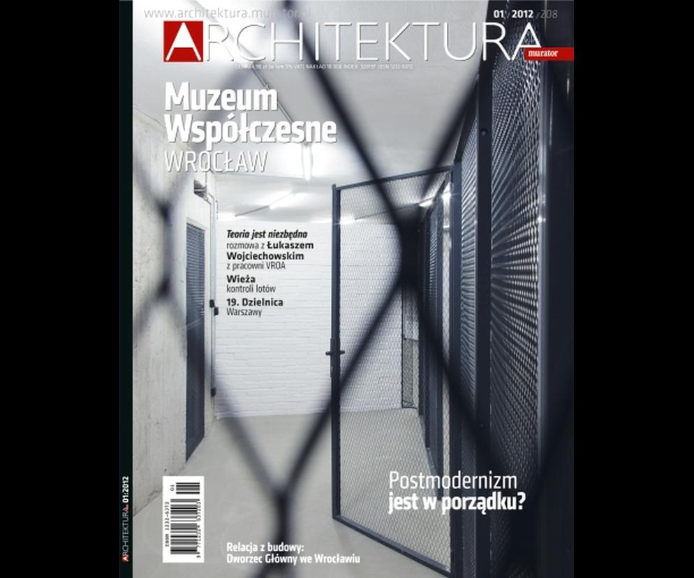 Okładka Miesięcznik Architektura 01/2012