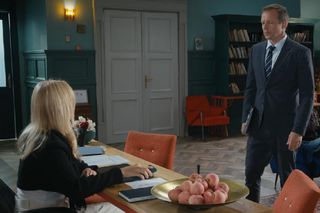 Barwy szczęścia, odcinek 3259. Karolina (Marta Dąbrowska), Bruno (Lesław Żurek)