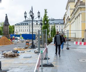 Sadzenie zieleni na placu Bankowym w maju 2025 r.