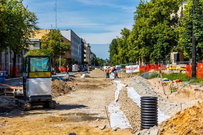 Tramwaj na Rakowieckiej w budowie