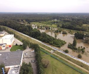 Wrocław Janówek - rozlana Bystrzyca i oczyszczalnia ścieków