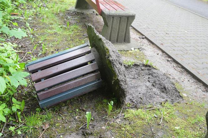 Łaziska. Tornado GŁUPOTY na ścieżkach zdrowia! Wandale wszystko zniszczyli