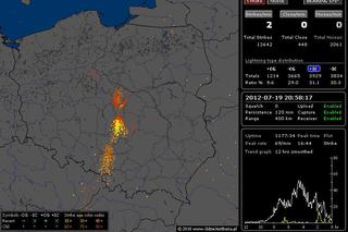 BURZE, TORNADA, GRAD 19.07.2012: NA ŻYWO - gdzie jest burza - MAPY, pogoda na 19.07.2012