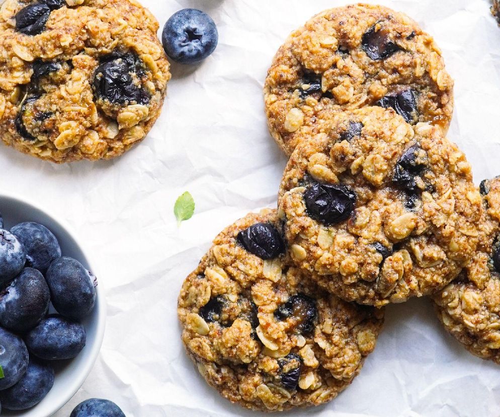 ciasteczka owsiane z borówkami