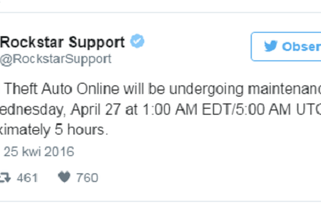 Grand Theft Auto nie działa - wersja online zablokowana 27.04.2016