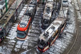 Pożar w zajezdni tramwajowej w Nowym Porcie