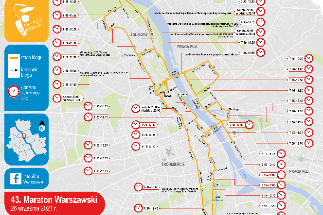 Utrudnienia związane z 43. Maratonem Warszawskim