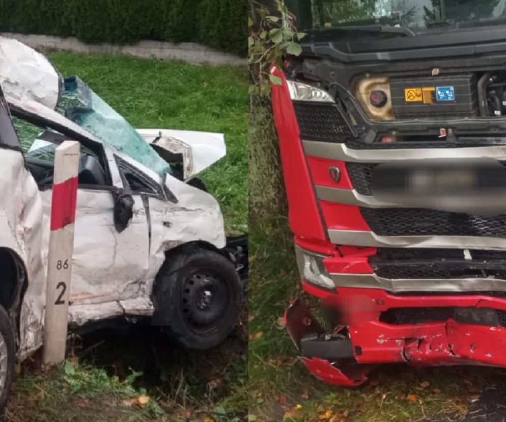Tragiczny wypadek pod Wadowicami. 66-latek zginął w zderzeniu z ciężarówką