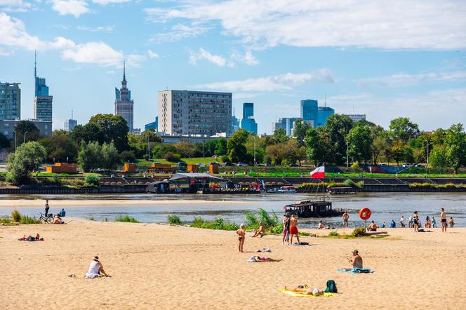 Plaża Poniatówka – widok na centrum