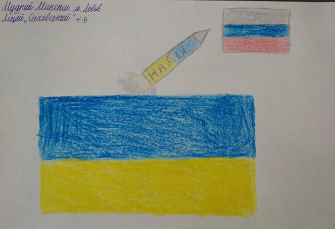 Jak ukraińskie dzieci widzą wojnę? Wstrząsające rysunki z oblężonej Ukrainy 
