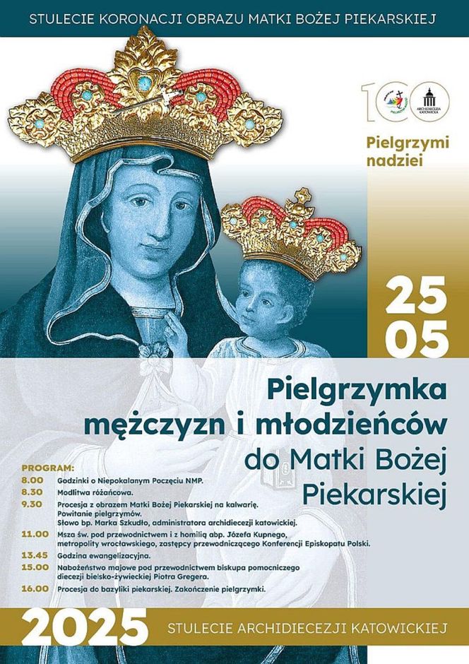 Pielgrzymka mężczyzn do Piekar Śląskich 2025. W tym roku pod hasłem Pielgrzymi nadziei