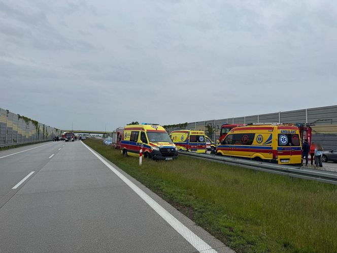 Wypadek w Szklanej Hucie pod Sieradzem na trasie S8 [ZDJĘCIA]