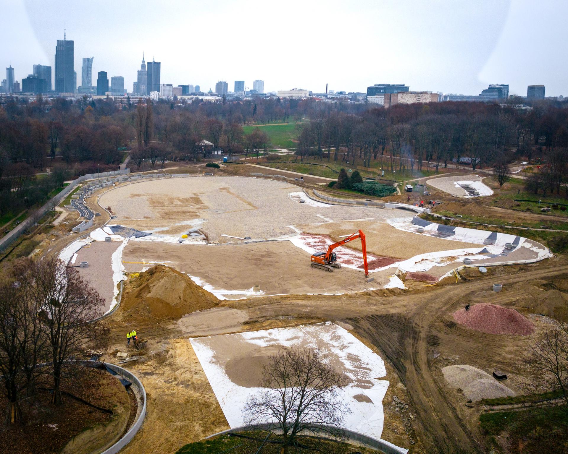 Modernizacja parku Pole Mokotowskie w Warszawie, proj. WXCA