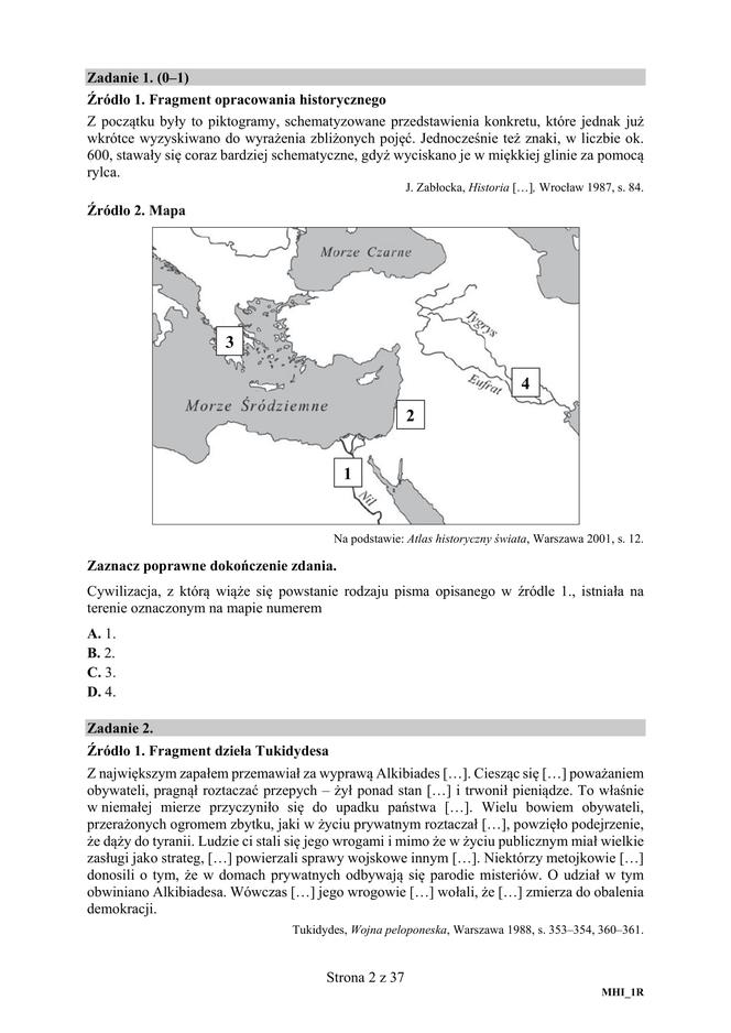 ARKUSZE CKE - Matura historia 2019