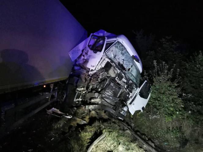 Wypadek na DK94 w Dąbrowie Górniczej. Ciężarówka zderzyła się z traktorem. Wyglądało to dramatycznie [ZDJĘCIA]