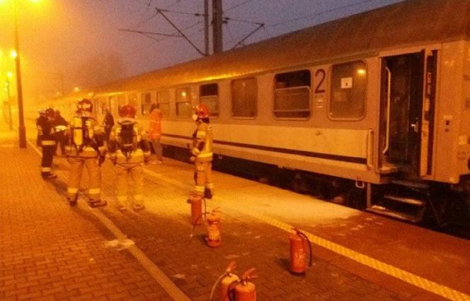 Pożar pociągu w Działdowie