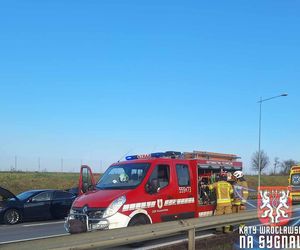 21.03.2025 - wypadek na autostradzie A4 pod Wrocławiem