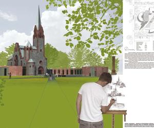 Trójkąt akademicki - adaptacja opuszczonego kościoła w Pisarzowicach na ośrodek wymiany myśli dla Poznania, Wrocławia oraz Łodzi