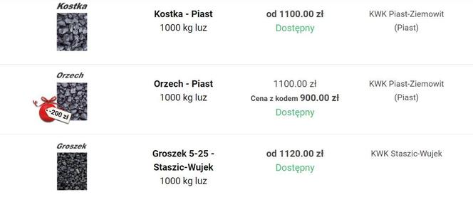 Cennik węgla PGG GRUDZIEŃ 2023
