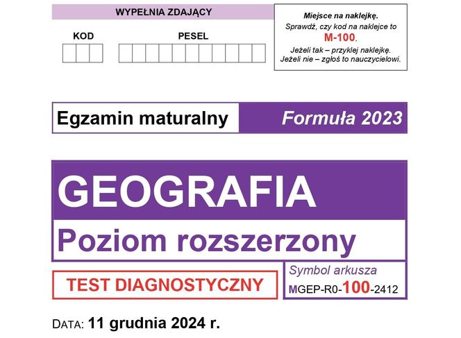 Matura próbna 2024 geografia