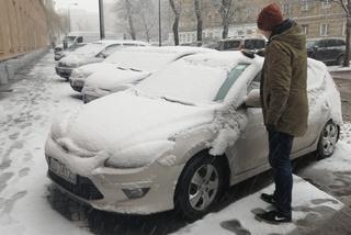 Śnieg zaskoczył Warszawę