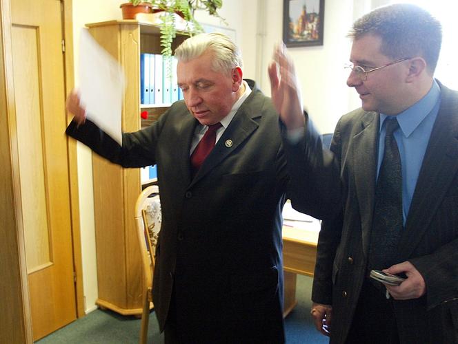 Andrzej Lepper i Ryszard Czarnecki, 2004r.