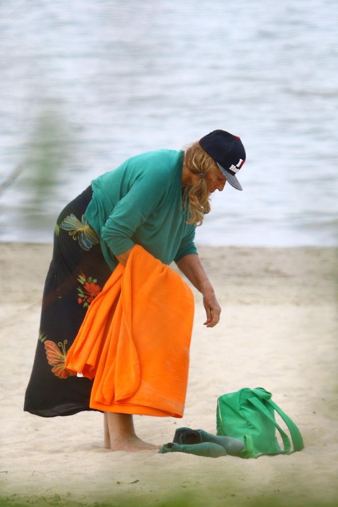 Agnieszka Fitkau-Perepeczko na plaży w Sopocie