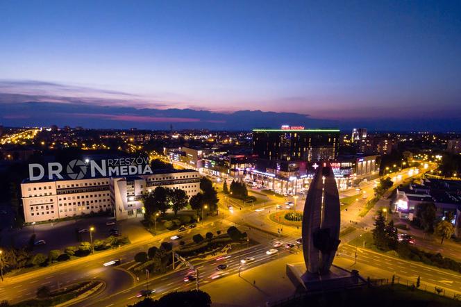 Rzeszów nocą z drona