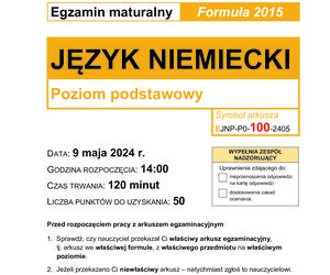 Matura 2024 niemiecki. Arkusze CKE Stara formuła