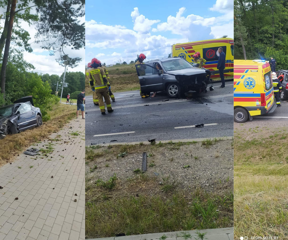 Trzy auta zmiażdżone na trasie Ostrów Mazowiecka – Różan. DK60 zablokowana! [ZDJĘCIA] 