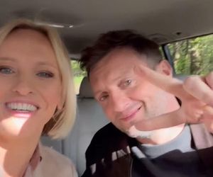 M jak miłość nowy sezon po wakacjach 2025. Dorota (Iwona Rejzner), Bartek (Arkadiusz Smoleński) na planie