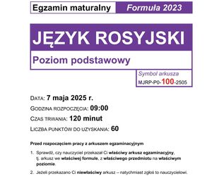 Matura 2025: ROSYJSKI odpowiedzi do wszystkich zadań do ściągnięcia. Pełny arkusz CKE (nowa formuła 2023) 7.05.2025