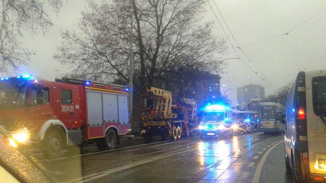 Zderzenie dwóch tramwajów obok Dworca Świebodzkiego