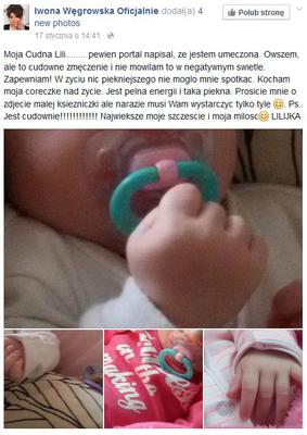 Iwona Węgorwska pokazała córeczkę