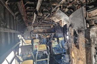 Ogień w pociągu Kolei Mazowieckich. Ogień i dym widać było z daleka