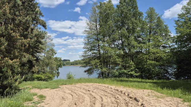 To jezioro w Olsztynie ma niezwykle czystą wodę. Jest kilka dzikich plaż, które świecą pustkami