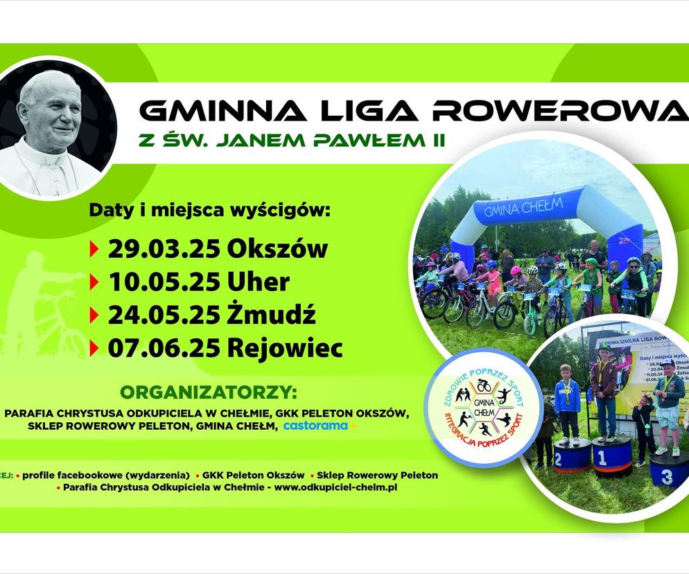 Plakat zapowiadający VII Gminną Ligę Rowerową