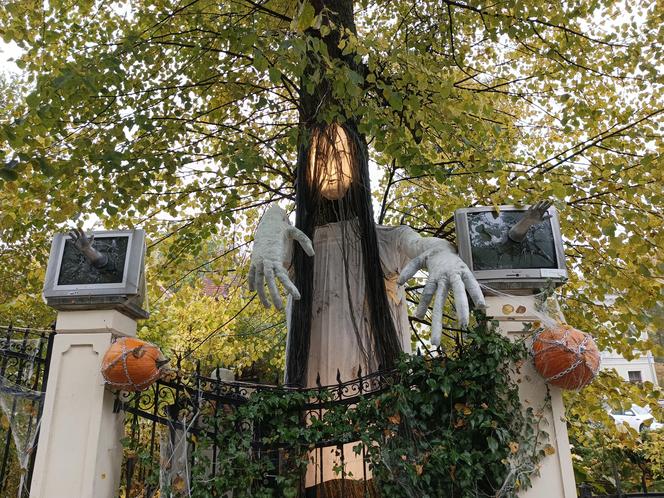 Willa na Jaśkowej Dolinie znów ozdobiona. Tym razem przechodniów zaskakują halloweenowe straszydła!