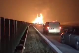 Potężny pożar ciężarówki na A4 pod Legnicą