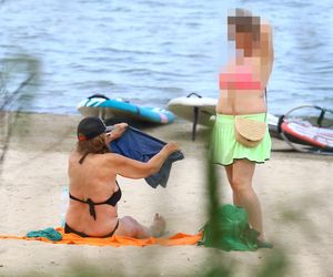 Agnieszka Fitkau-Perepeczko na plaży w Sopocie