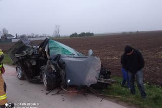 Miechowice Wielkie. Huknął w przydrożne drzewo! Z bmw został wrak