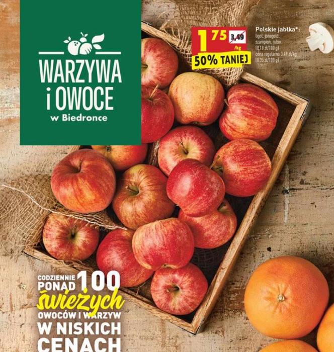 Biedronka -  MEGA promocje od 3.12. Jabłka za pół ceny, tanie mięso i sery, świąteczne słodycze za darmo!