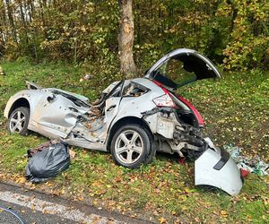 Kobieta nie miała szans. Auto roztrzaskało się na drzewie