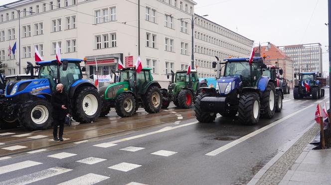 Protest rolników w Olsztynie 21 lutego. Co dzieje się w centrum?