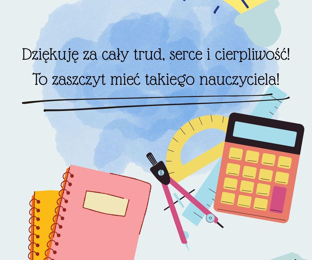 Podziękowanie dla nauczyciela do druku