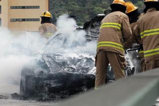 pożar Ferrari FF w Hongkongu