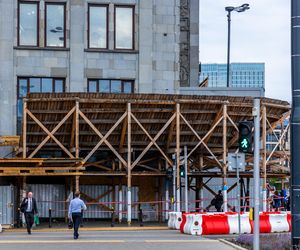 Gmach Banku Gospodarstwa Krajowego w Warszawie w trakcie remontu