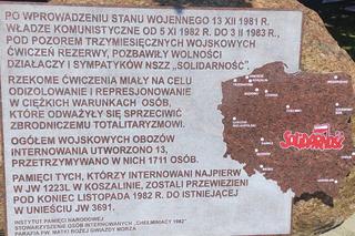 Odsłonięto tablicę upamiętniającą internowanych w 1982 roku w Unieściu